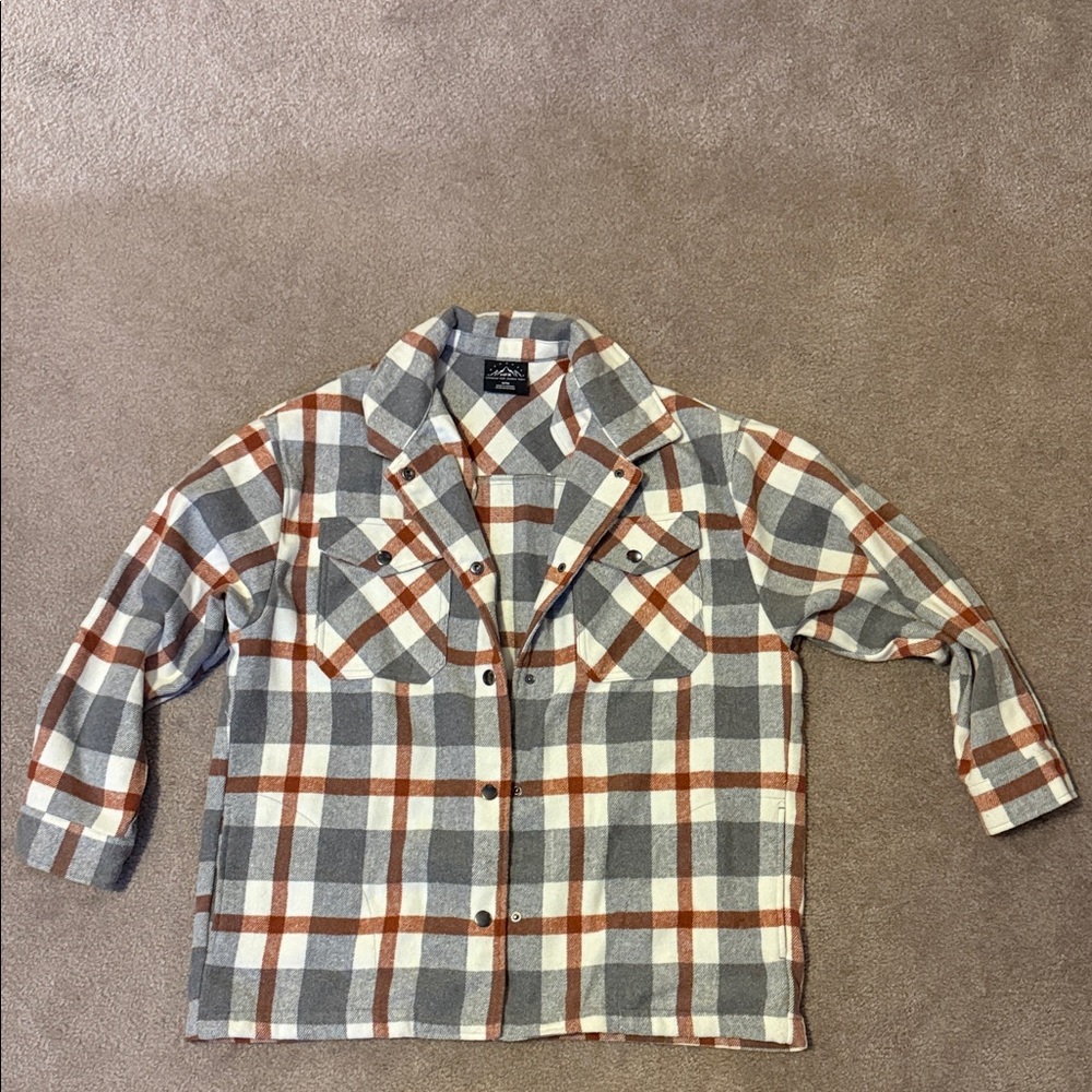 Plaid Women's Jacket in Gray and Brown